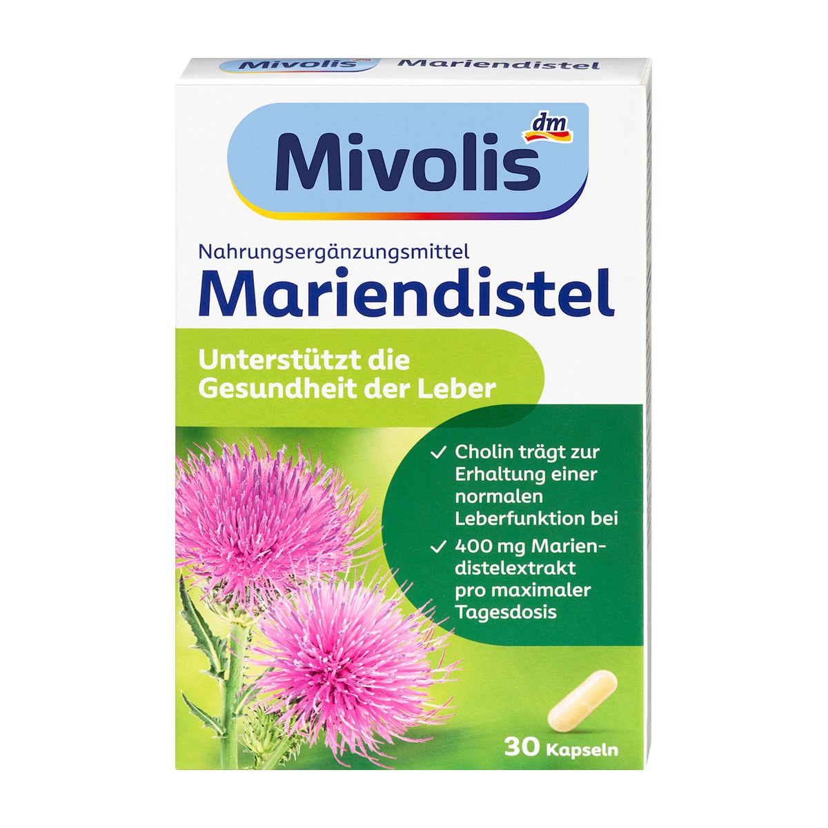 Mivolis Milk Thistle Capsules, 30 pcs, 16 g