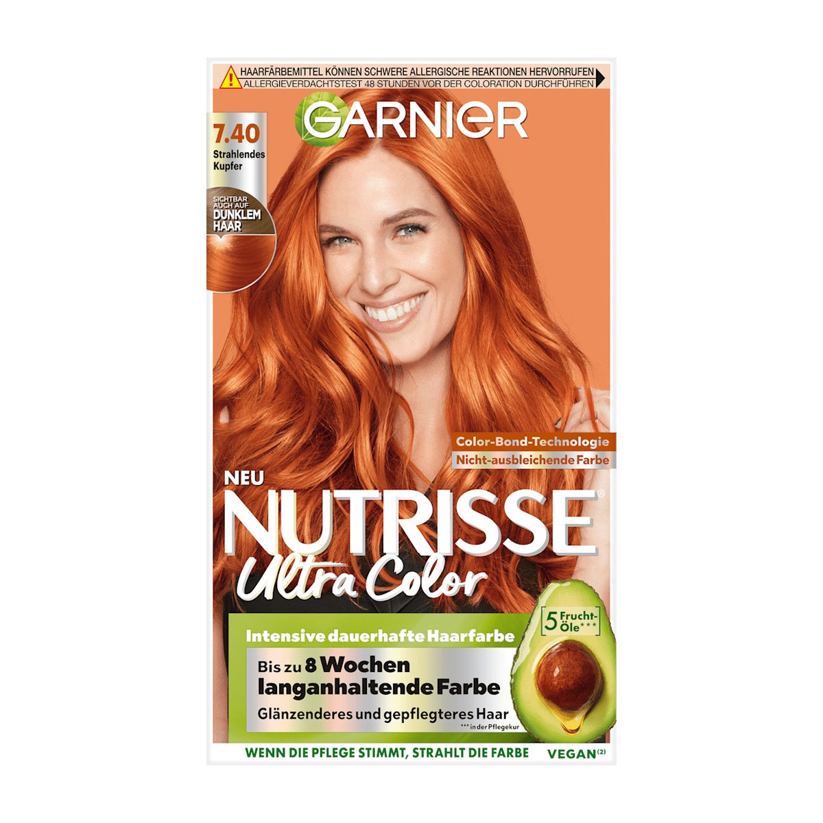 GARNIER NUTRISSE Hair Colour Ultra Color 7.40 Radiant Copper, 1 pc