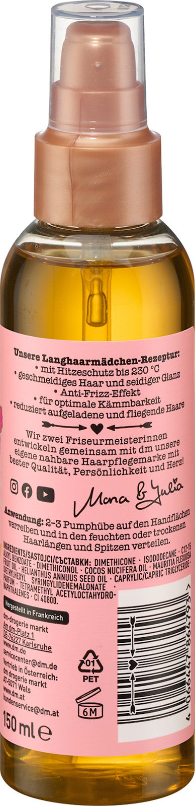 LANGHAARMÄDCHEN Intense Repair Hair Oil 150 ml - back label