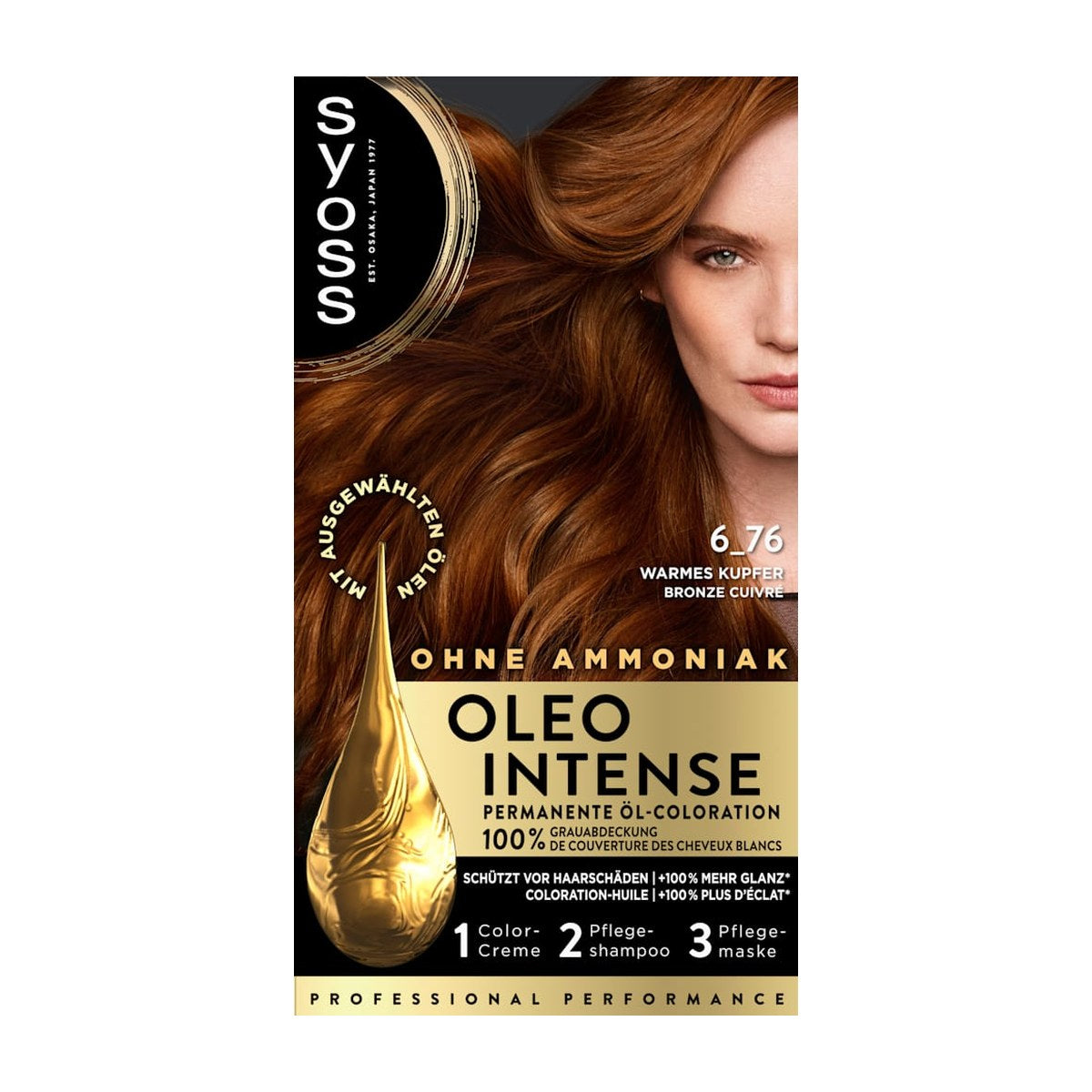 Syoss Oleo Intense Hair Colour 6_76 Warm Copper, 1 pc